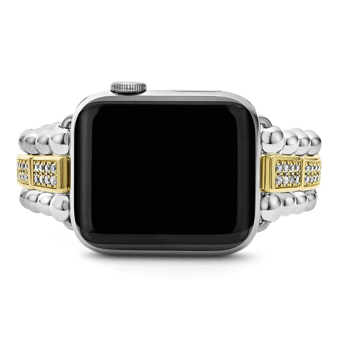LAGOS Bracelets Smart Caviar 18K Gold and Sterling Silver Full Diamond Watch Bracelet3845mm LAGOS Bracelets Smart Caviar 18K Gold and Sterling Silver Full Diamond Watch Bracelet3845mm