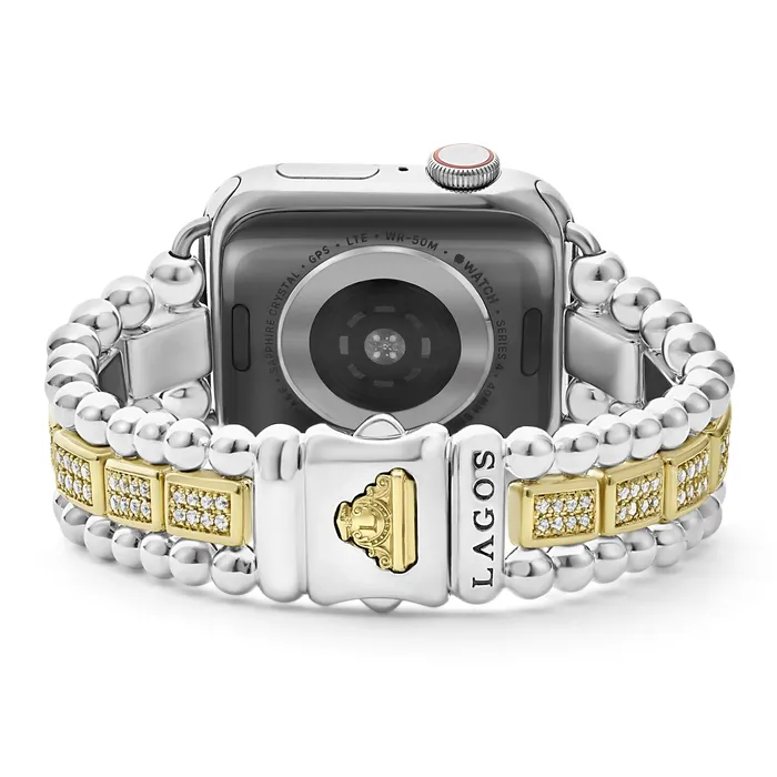LAGOS Bracelets Smart Caviar 18K Gold and Sterling Silver Full Diamond Watch Bracelet3845mm LAGOS Bracelets Smart Caviar 18K Gold and Sterling Silver Full Diamond Watch Bracelet3845mm