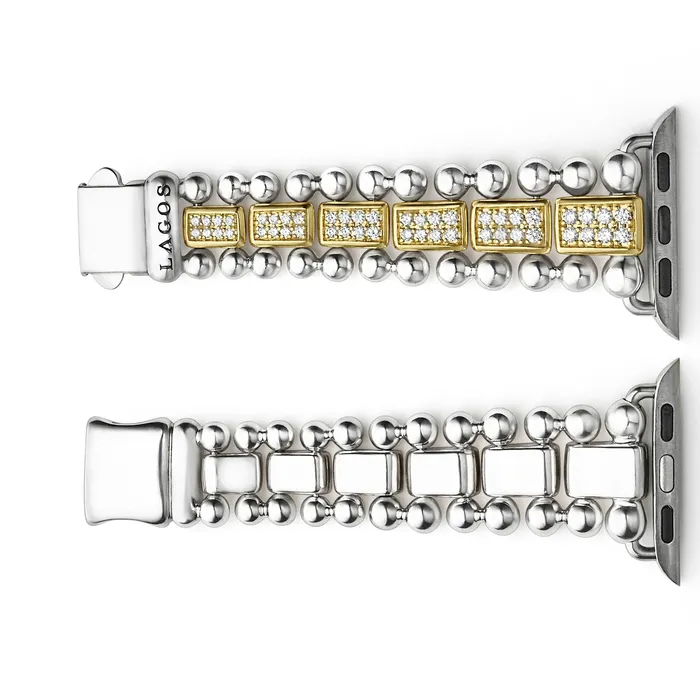 LAGOS Bracelets Smart Caviar 18K Gold and Sterling Silver Full Diamond Watch Bracelet3845mm LAGOS Bracelets Smart Caviar 18K Gold and Sterling Silver Full Diamond Watch Bracelet3845mm