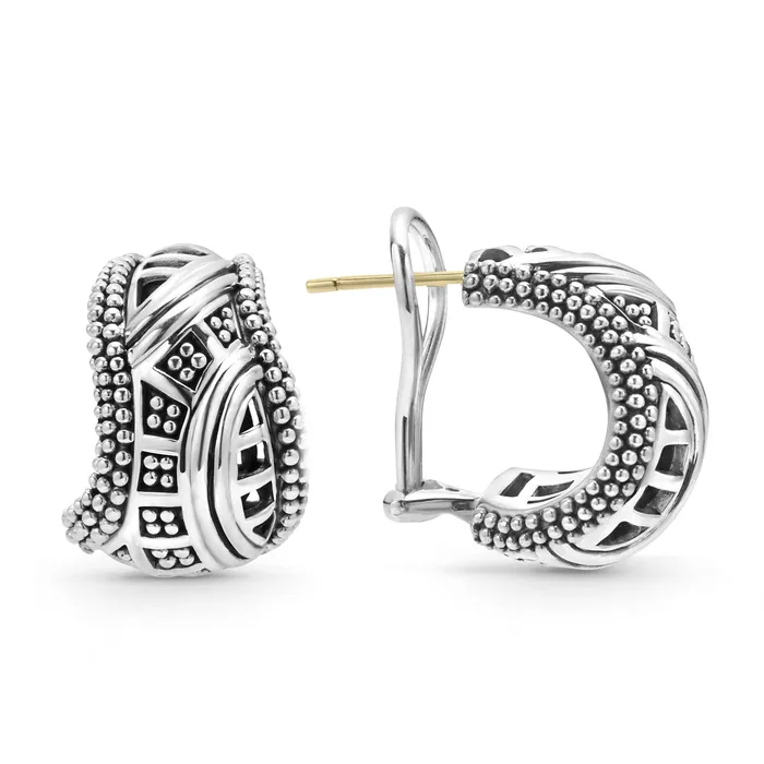 Lagos Earrings Keep Memory Alive Caviar Omega Clip Earrings