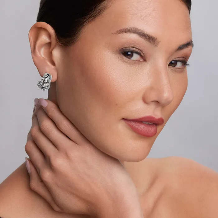 Lagos Earrings Keep Memory Alive Caviar Omega Clip Earrings