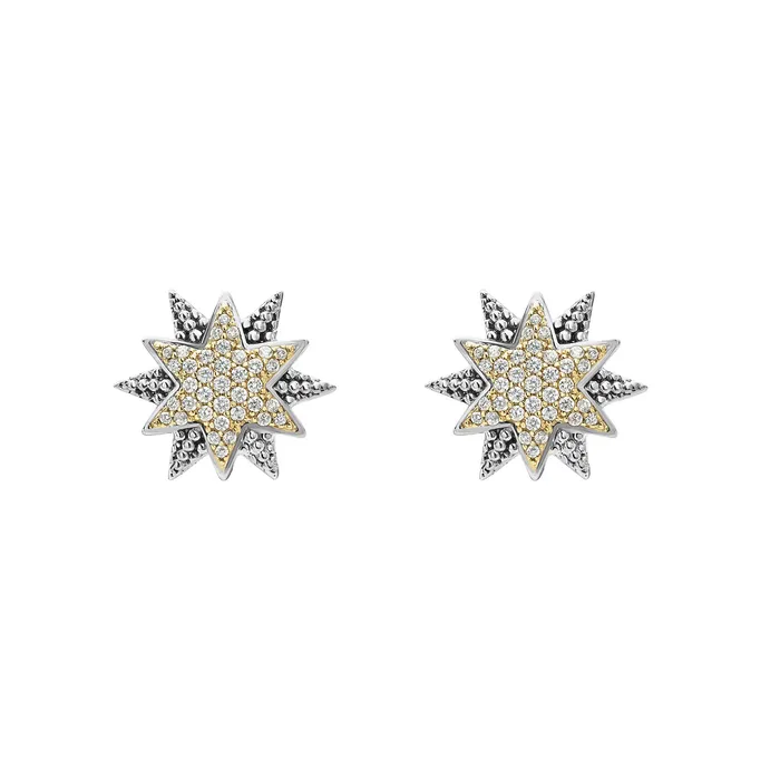 Lagos Earrings North Star TwoTone Star Diamond Earrings Lagos Earrings North Star TwoTone Star Diamond Earrings