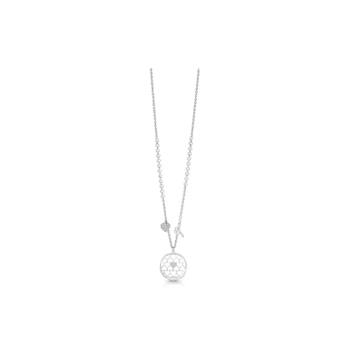 Necklaces Guess Necklace Silver Color Chain With Heart Pattern Disc Design Guess Necklaces Guess Necklace Silver Color Chain With Heart Pattern Disc Design Guess