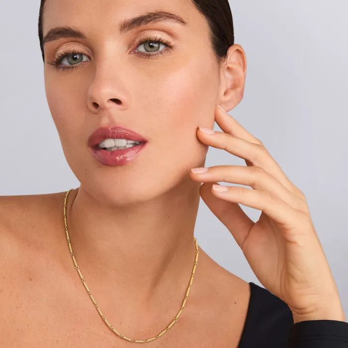 Necklaces LAGOS Signature Caviar 18K Gold Superfine Caviar Link Necklace Necklaces LAGOS Signature Caviar 18K Gold Superfine Caviar Link Necklace