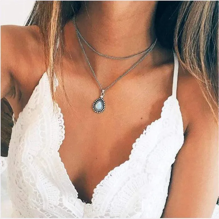 Necklaces WickedAF Double Layered Water Drop Necklace