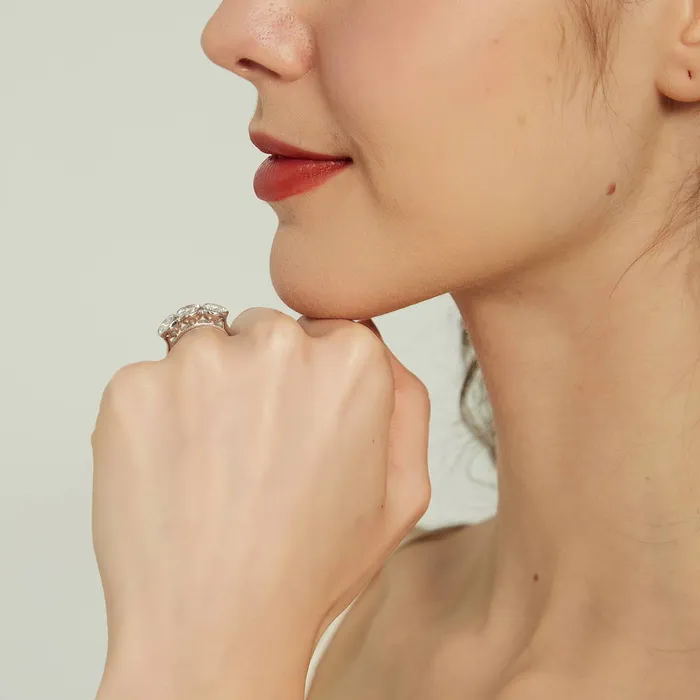 Rings 3Stone 24ct CZ Ring in Sterling Silver BERRICLE