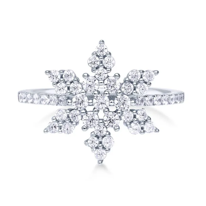 Rings BERRICLE Snowflake CZ Ring in Sterling Silver