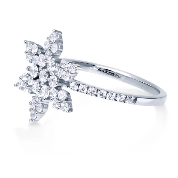 Rings BERRICLE Snowflake CZ Ring in Sterling Silver