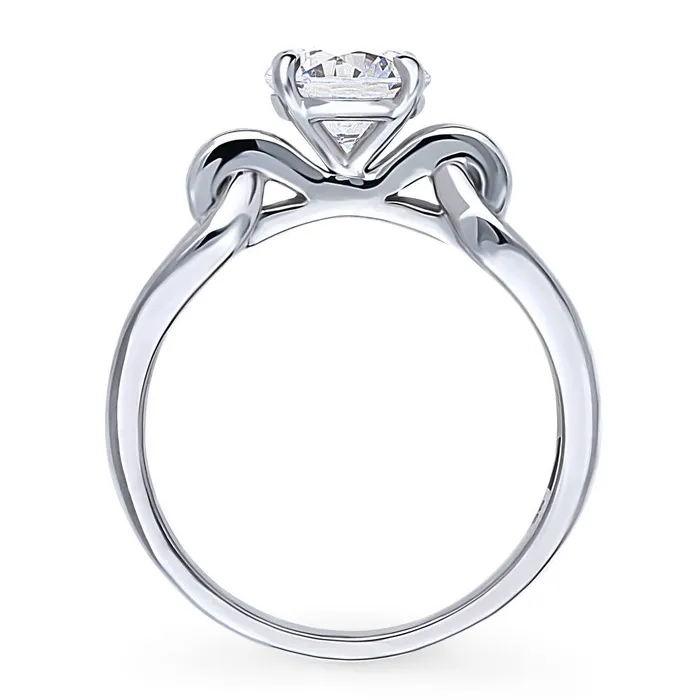 Rings BERRICLE Solitaire Interlocking 125ct CZ Ring in Sterling Silver