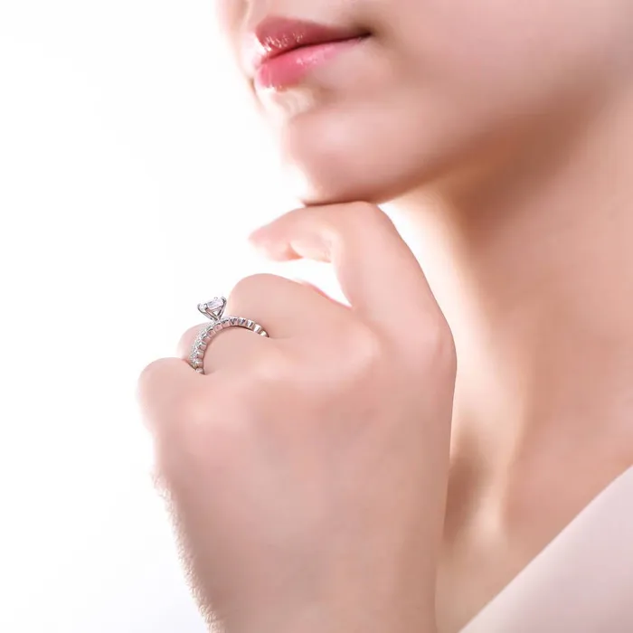 Rings Bubble Solitaire 1ct CZ Ring Set in Sterling Silver BERRICLE