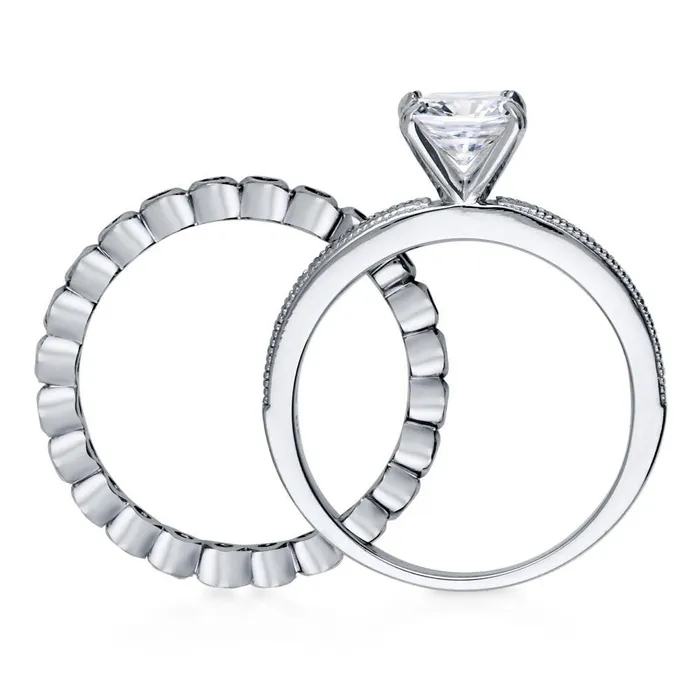 Rings Bubble Solitaire 1ct CZ Ring Set in Sterling Silver BERRICLE