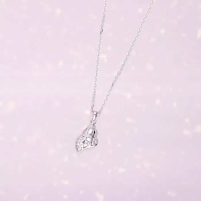 Seashell CZ Pendant Necklace in Sterling Silver BERRICLE Necklaces
