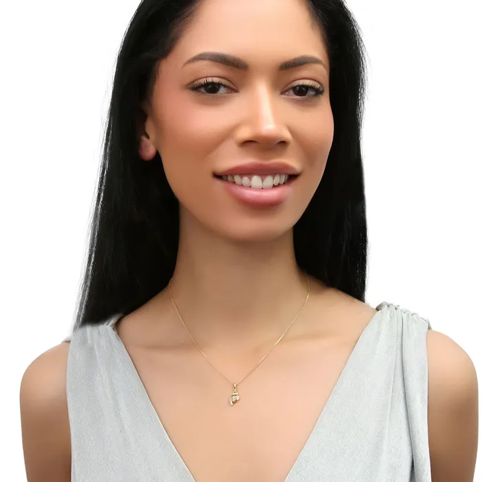 Seashell CZ Pendant Necklace in Sterling Silver BERRICLE Necklaces