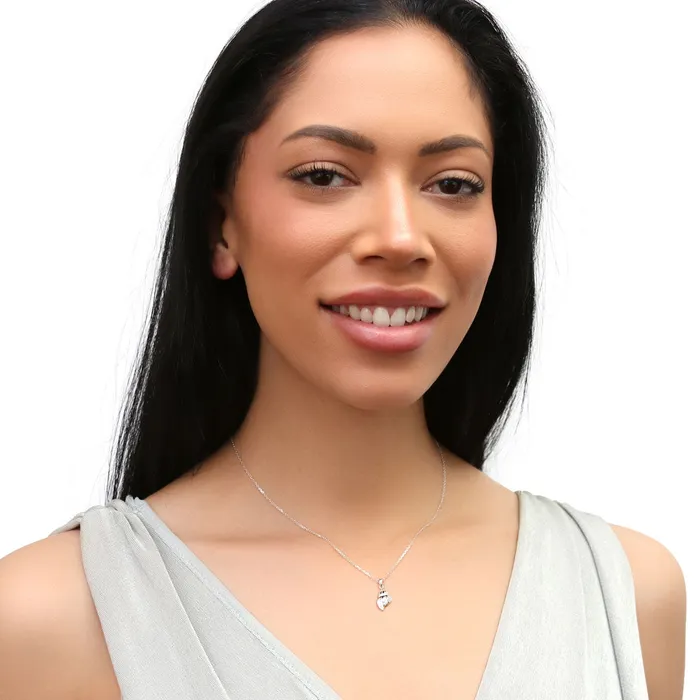 Seashell CZ Pendant Necklace in Sterling Silver BERRICLE Necklaces