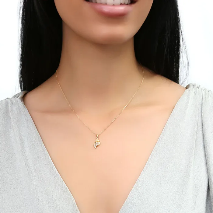 Seashell CZ Pendant Necklace in Sterling Silver BERRICLE Necklaces