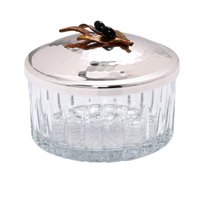 Select Home Rings Select Home Silver Olive Splayed Cut Glass Case