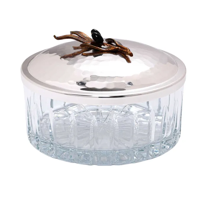 Select Home Rings Select Home Silver Olive Splayed Cut Glass Case