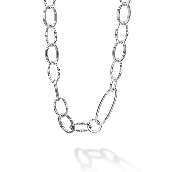 Signature Caviar Sterling Silver Link Necklace LAGOS Necklaces