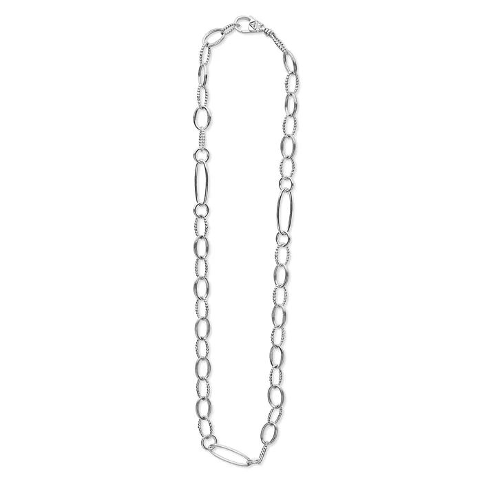 Signature Caviar Sterling Silver Link Necklace LAGOS Necklaces