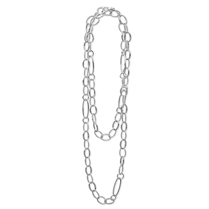 Signature Caviar Sterling Silver Link Necklace LAGOS Necklaces