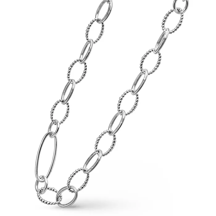 Signature Caviar Sterling Silver Link Necklace LAGOS Necklaces