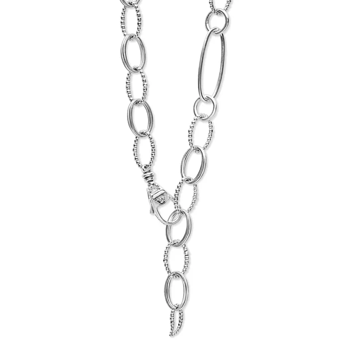Signature Caviar Sterling Silver Link Necklace LAGOS Necklaces