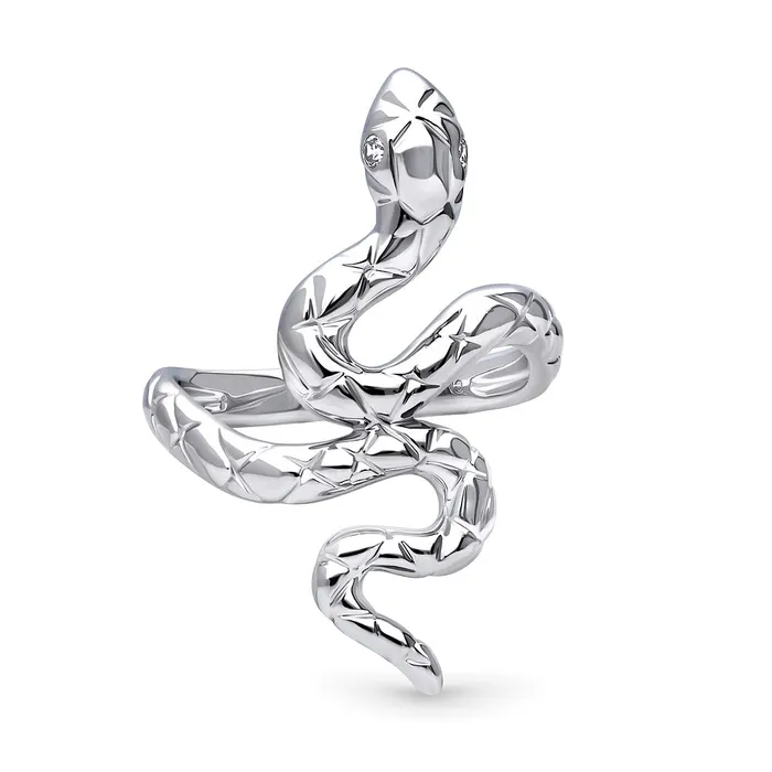 Snake CZ Ring in Sterling Silver BERRICLE Rings