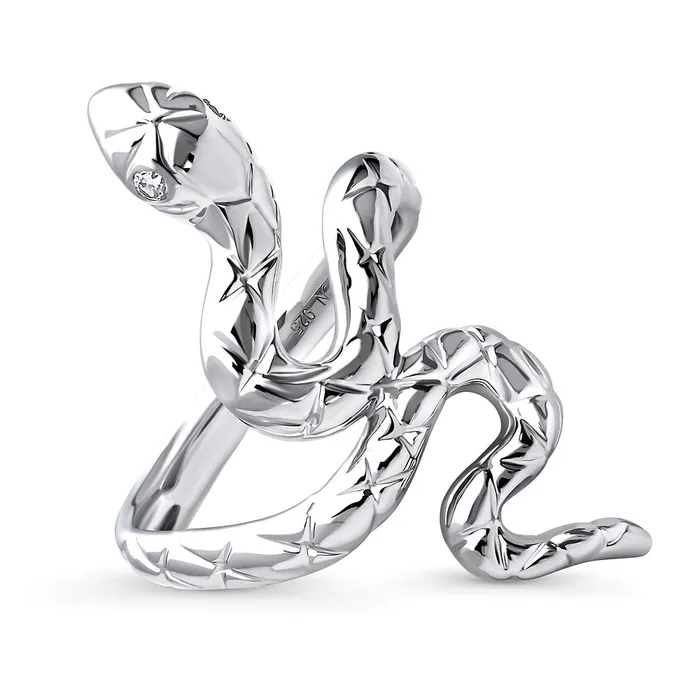 Snake CZ Ring in Sterling Silver BERRICLE Rings