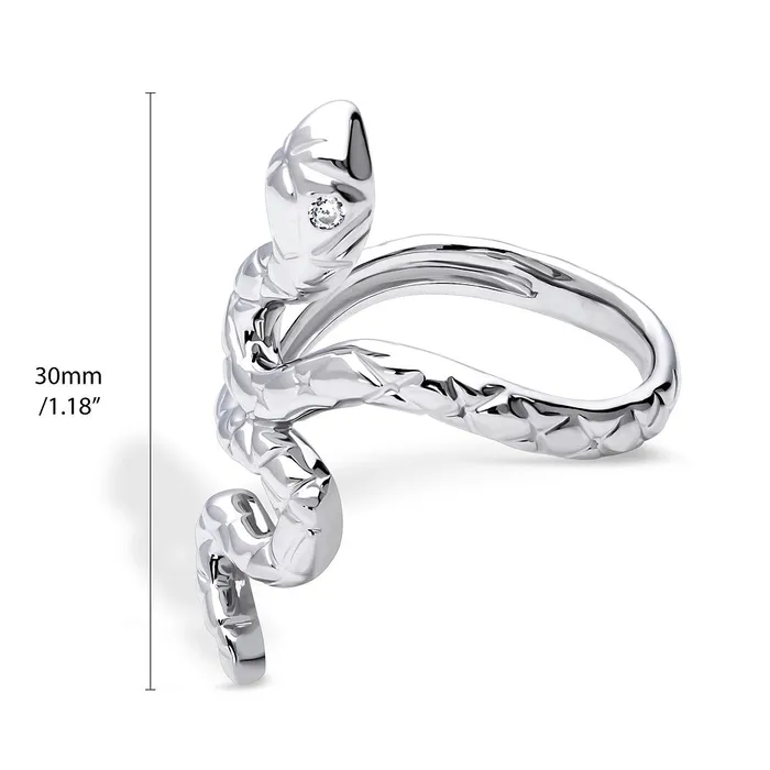 Snake CZ Ring in Sterling Silver BERRICLE Rings