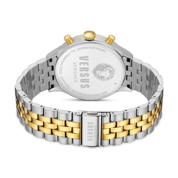 Versus Rings Versus Colonne Chrono Gents Green Dial TwoTone Gold Watch