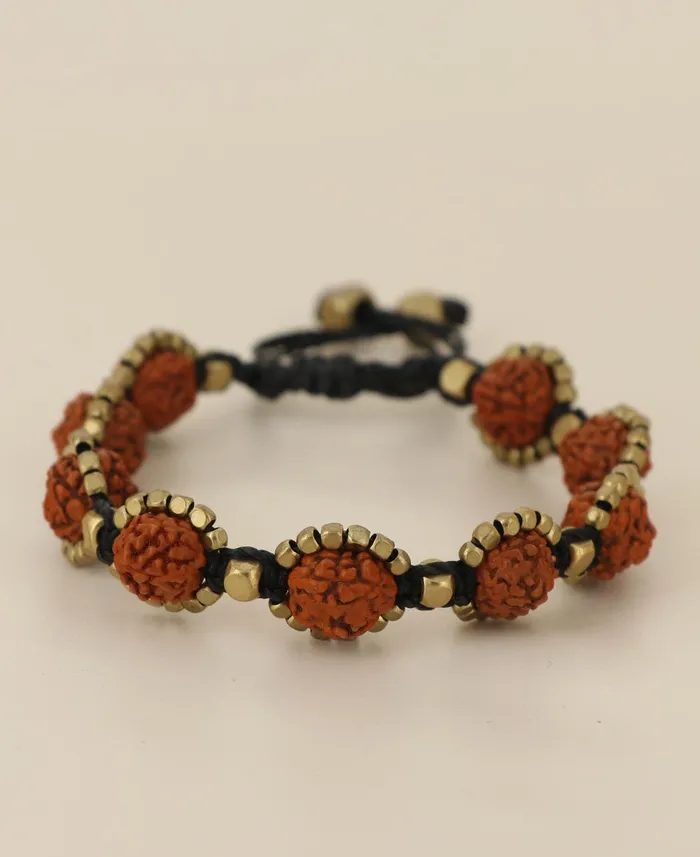 Bracelets Buddha Groove Rudraksha Seeds Braided Adjustable Bracelet