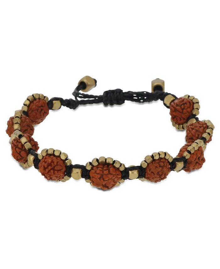Bracelets Buddha Groove Rudraksha Seeds Braided Adjustable Bracelet
