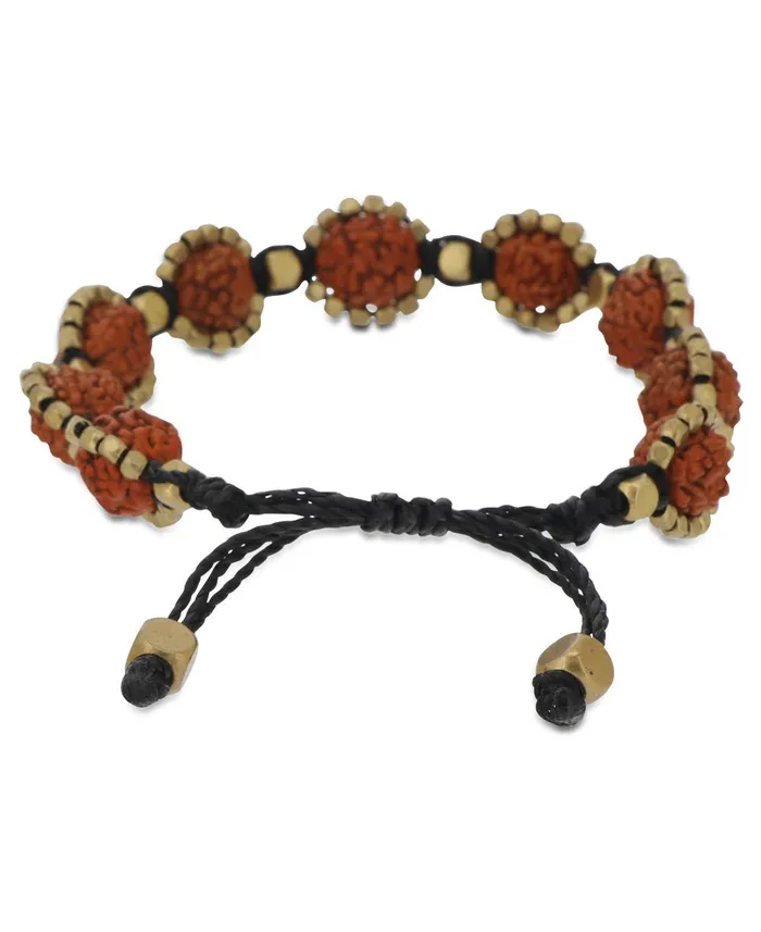 Bracelets Buddha Groove Rudraksha Seeds Braided Adjustable Bracelet