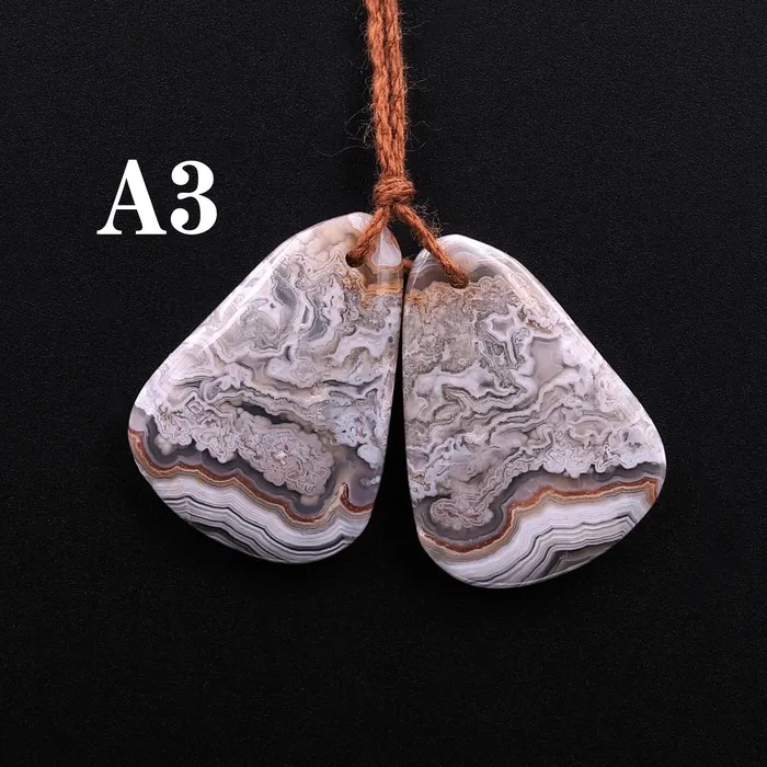 Drilled Laguna Lace Agate Freeform Earring Matched Gemstone Cabochon Stone Bead Pair A3 Intrinsic Trading Earrings Drilled Laguna Lace Agate Freeform Earring Matched Gemstone Cabochon Stone Bead Pair A3 Intrinsic Trading Earrings
