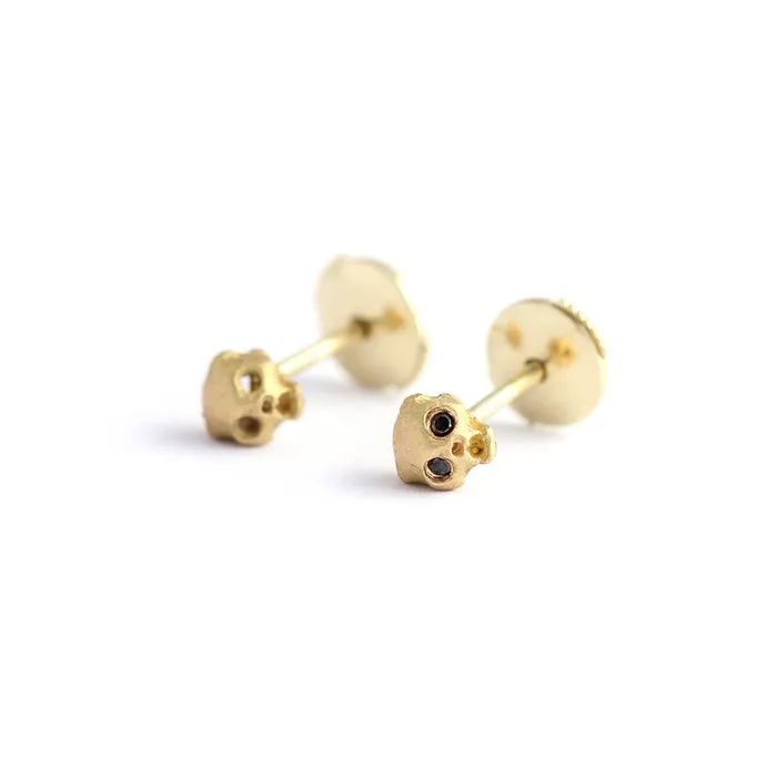 Earrings Gold Cat Skull Earrings ARTEMER