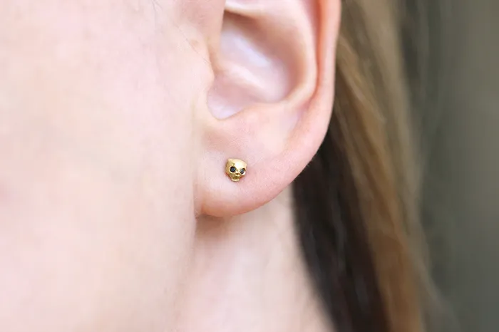 Earrings Gold Cat Skull Earrings ARTEMER