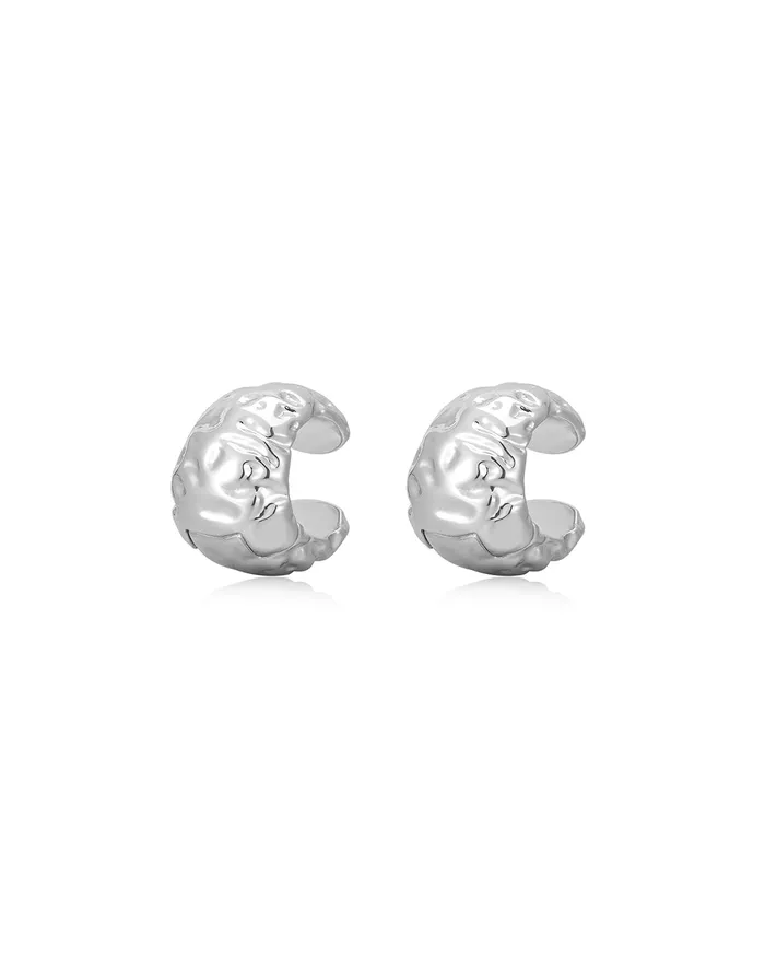 Earrings Molten Ear Cuff Set Silver Luv Aj