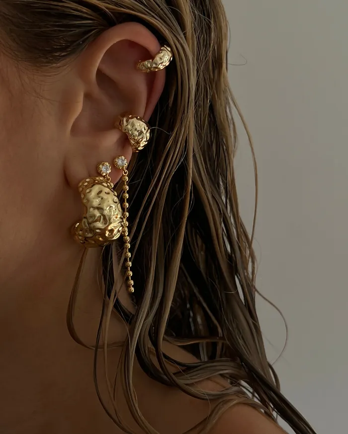 Earrings Molten Ear Cuff Set Silver Luv Aj Earrings Molten Ear Cuff Set Silver Luv Aj