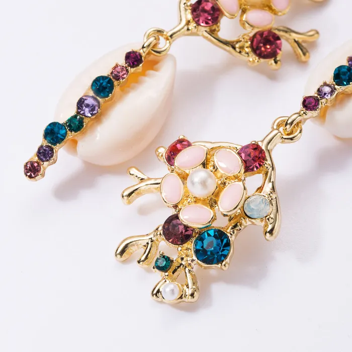 Earrings Refined by AnnaKaci Colorful Crystals Floral Dangle Earrings
