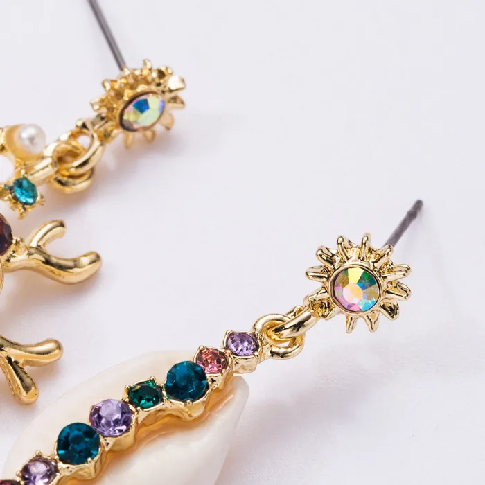 Earrings Refined by AnnaKaci Colorful Crystals Floral Dangle Earrings