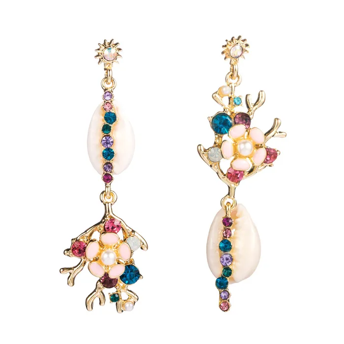 Earrings Refined by AnnaKaci Colorful Crystals Floral Dangle Earrings