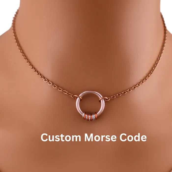 Earrings Rose Gold Morse Code Captive Collars
