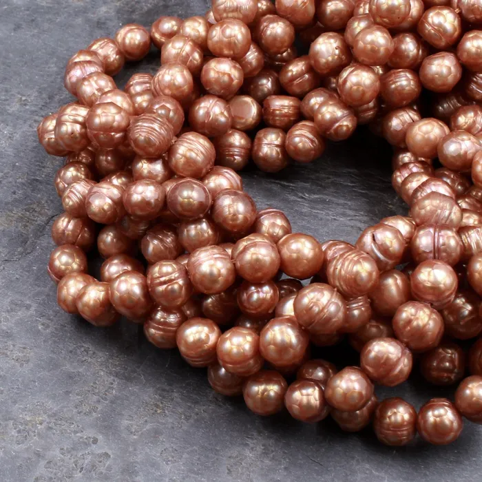 Faceted Genuine Freshwater Pearl Sun Kissed Gold Copper Pearl 8mm Round Shimmery Iridescent Beads 16 Strand Intrinsic Trading Earrings Faceted Genuine Freshwater Pearl Sun Kissed Gold Copper Pearl 8mm Round Shimmery Iridescent Beads 16 Strand Intrinsic Trading Earrings