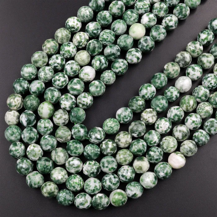 Faceted Natural Green Tree Agate 4mm 6mm 8mm Round Beads 155 Strand Intrinsic Trading Necklaces
