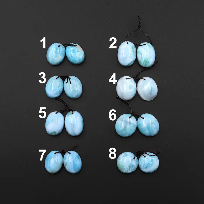 Intrinsic Trading Earrings Natural Blue Larimar Oval Earring Pair Drilled Matched Gemstone Beads Intrinsic Trading Earrings Natural Blue Larimar Oval Earring Pair Drilled Matched Gemstone Beads