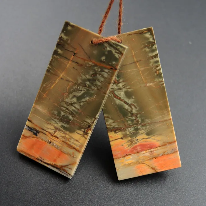 Intrinsic Trading Earrings Red Creek Jasper Earring Pair Flat Rectangle Cabochon Cab Pair Drilled Matched Earrings Natural Stone Bead Pair E2704 Intrinsic Trading Earrings Red Creek Jasper Earring Pair Flat Rectangle Cabochon Cab Pair Drilled Matched Earrings Natural Stone Bead Pair E2704