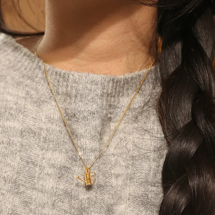 LOULOUROSE Charm Necklaces Watering Can Pendant Charm