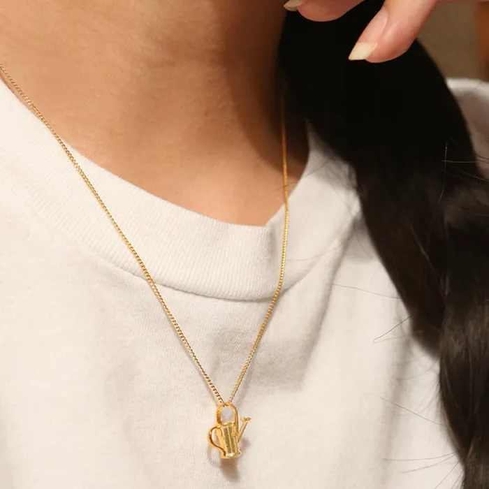 LOULOUROSE Charm Necklaces Watering Can Pendant Charm