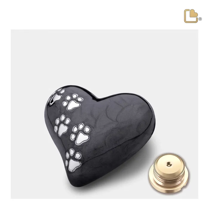 LovePaws Heart Pearlescent Midnight Keepsake Pet Cremation Urn LoveUrns Pets Necklaces
