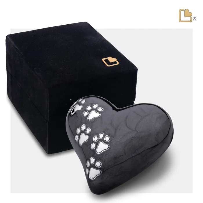 LovePaws Heart Pearlescent Midnight Keepsake Pet Cremation Urn LoveUrns Pets Necklaces